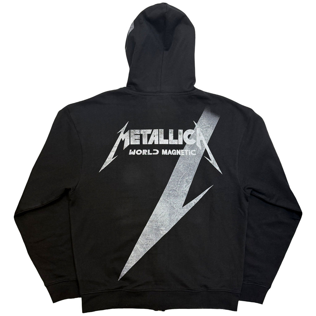 Metallica Unisex Zipped Hoodie: Shrouded (Black) (Back print)
