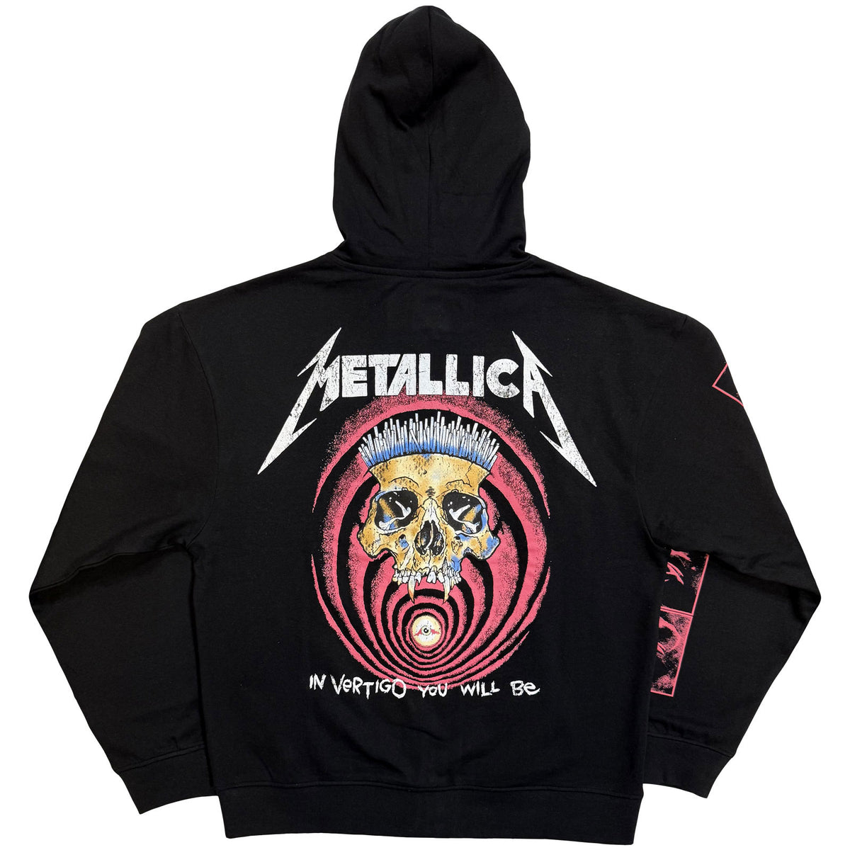 Metallica Unisex Zipped Hoodie: In Vertigo (Black) (Back Print)