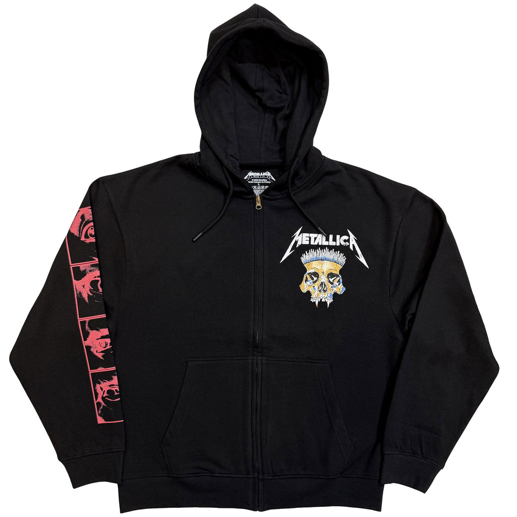Metallica Unisex Zipped Hoodie: In Vertigo (Black) (Back Print)