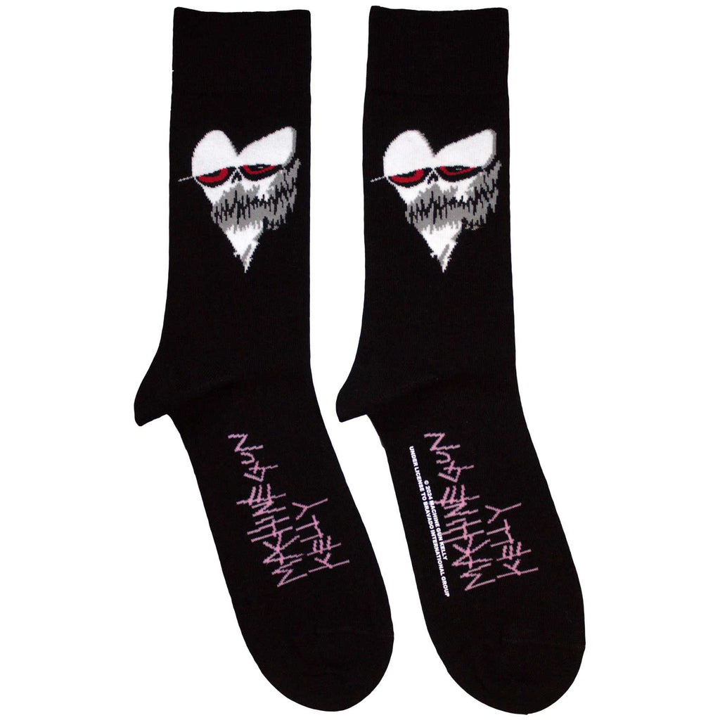Machine Gun Kelly Unisex Ankle Socks: Heart Face (Black)