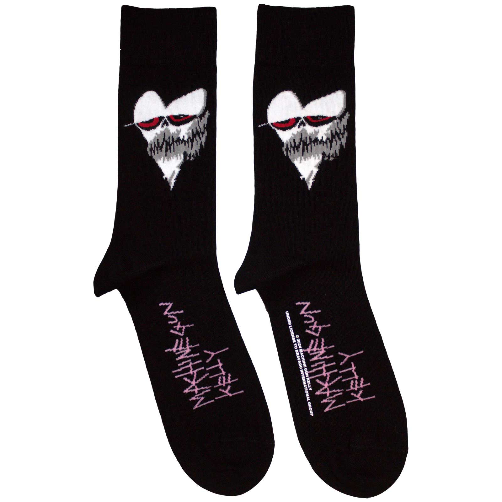 Machine Gun Kelly Unisex Ankle Socks: Heart Face (Black)