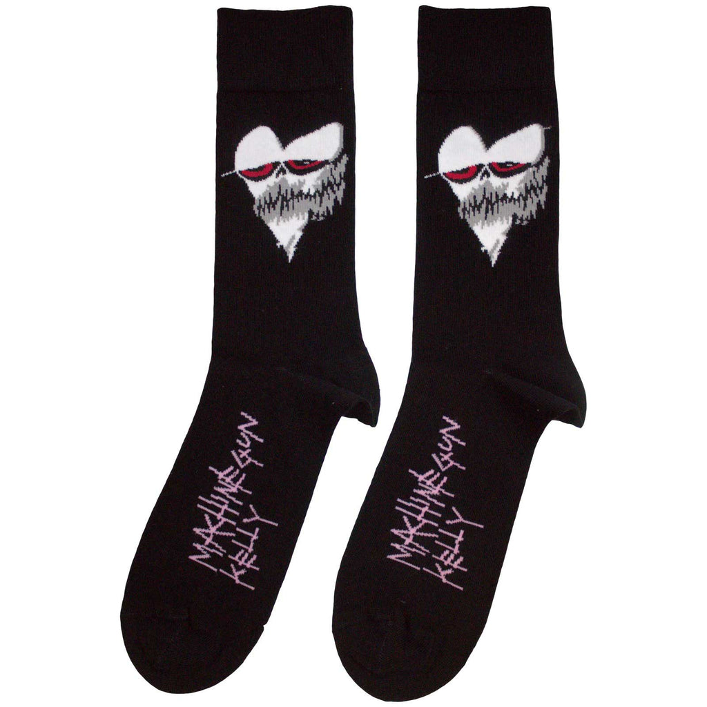 Machine Gun Kelly Unisex Ankle Socks: Heart Face (Black)