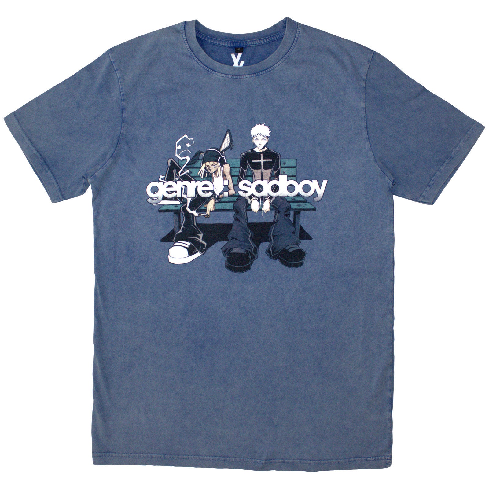 Machine Gun Kelly Unisex Stone Wash T-Shirt: Bench (Denim Blue)