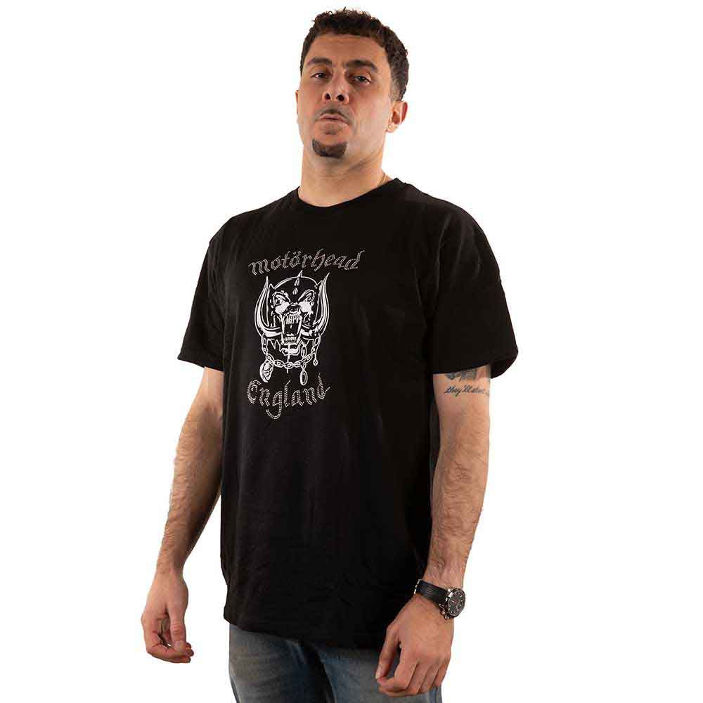 Motorhead Unisex T-Shirt: England (Black) (Embellished)
