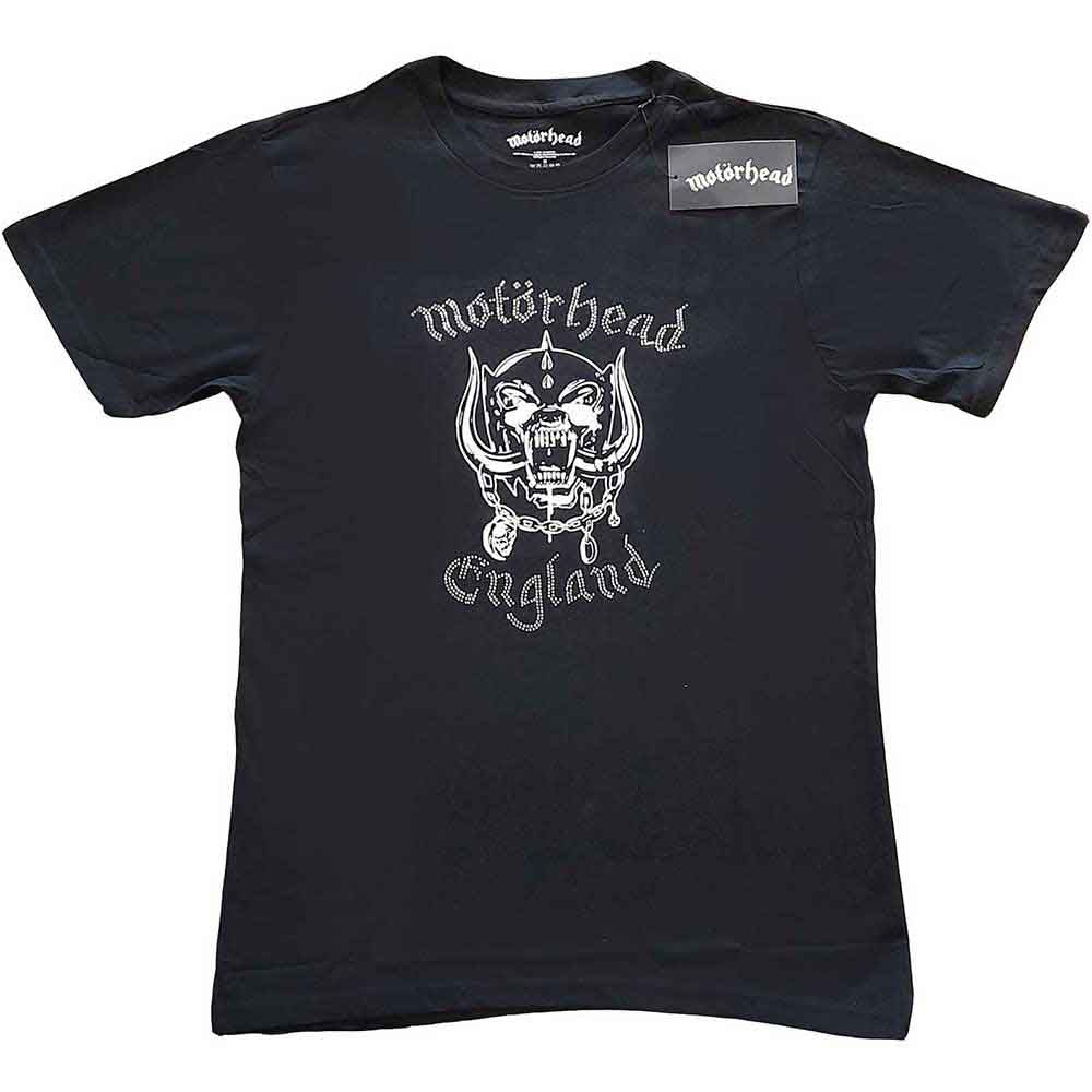 Motorhead Unisex T-Shirt: England (Black) (Embellished)