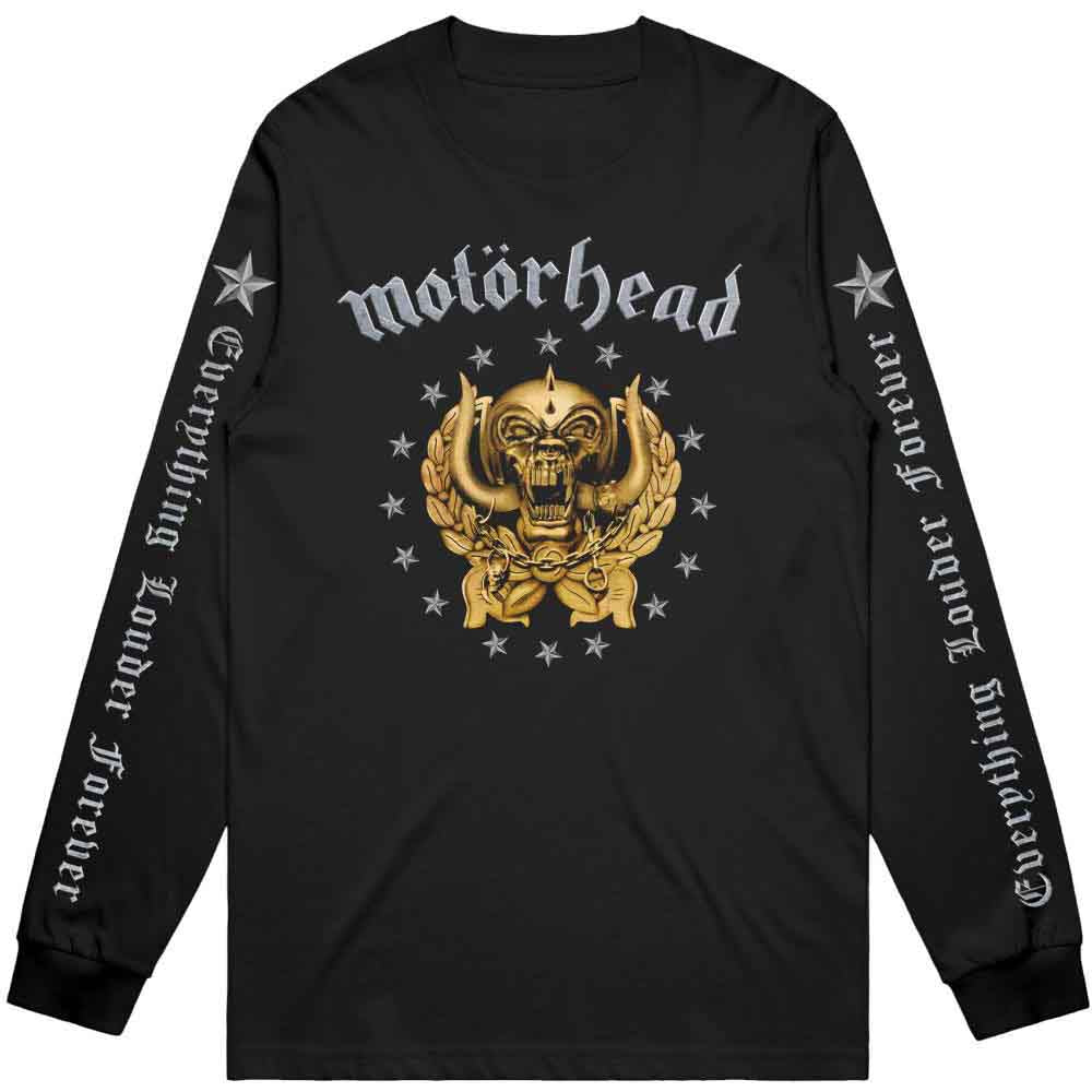 Motorhead Unisex Long Sleeve T-Shirt: Everything Louder Forever (Black) (Sleeve Print)
