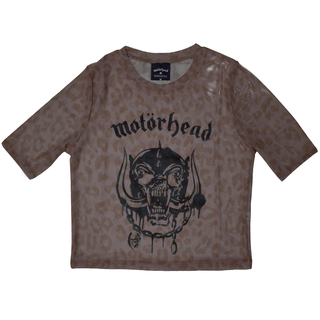 Motorhead Ladies Mesh Crop Top: Warpig (Pink)