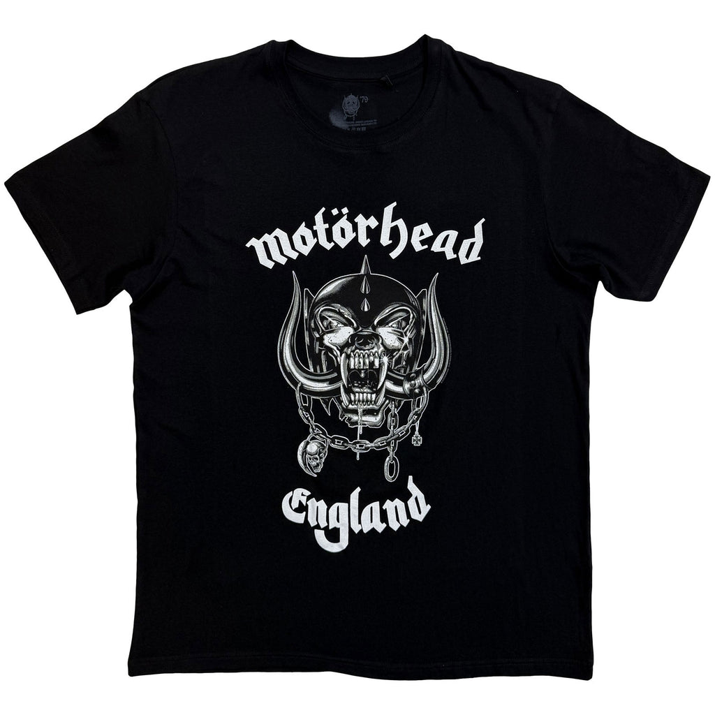Motorhead Unisex T-Shirt: England (Black) (Back Print)