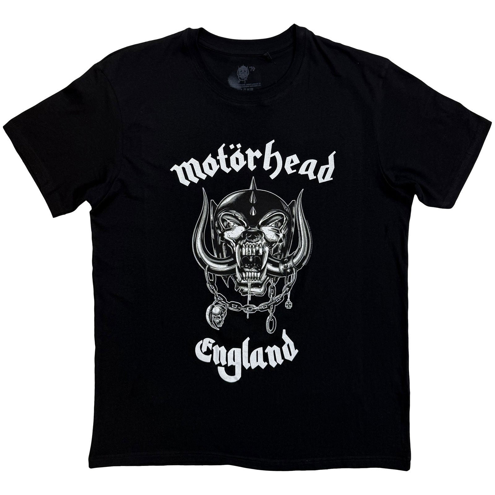 Motorhead Unisex T-Shirt: England (Black) (Back Print)