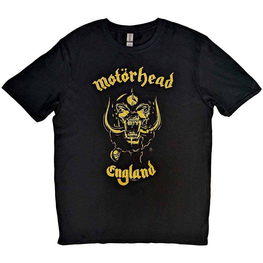 Motorhead Unisex T-Shirt: England Classic Gold (Black)
