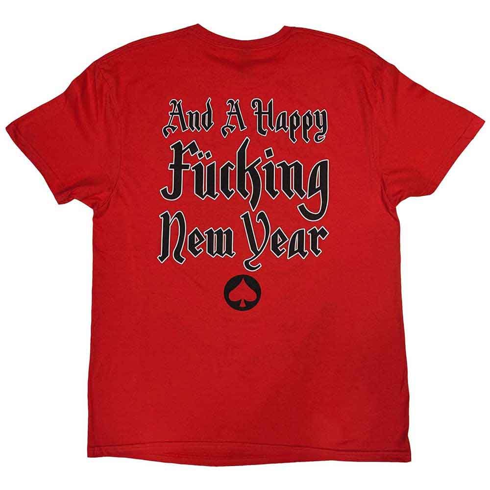 Motorhead Unisex T-Shirt: Christmas 2017 (Red) (Back Print)