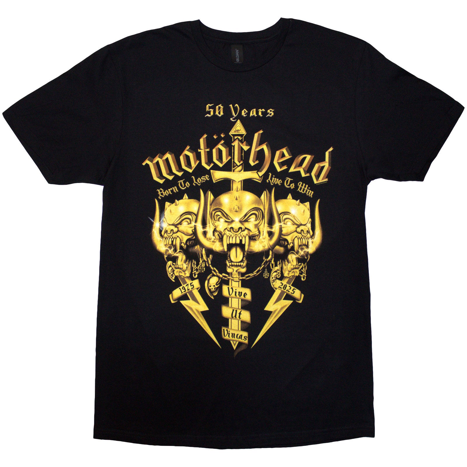 Motorhead Unisex T-Shirt: 50 Years Swords & Warpig (Black)