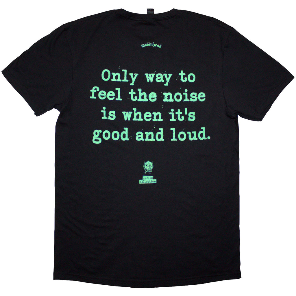 Motorhead Unisex T-Shirt: Overkill Lyric (Black) (Back Print)