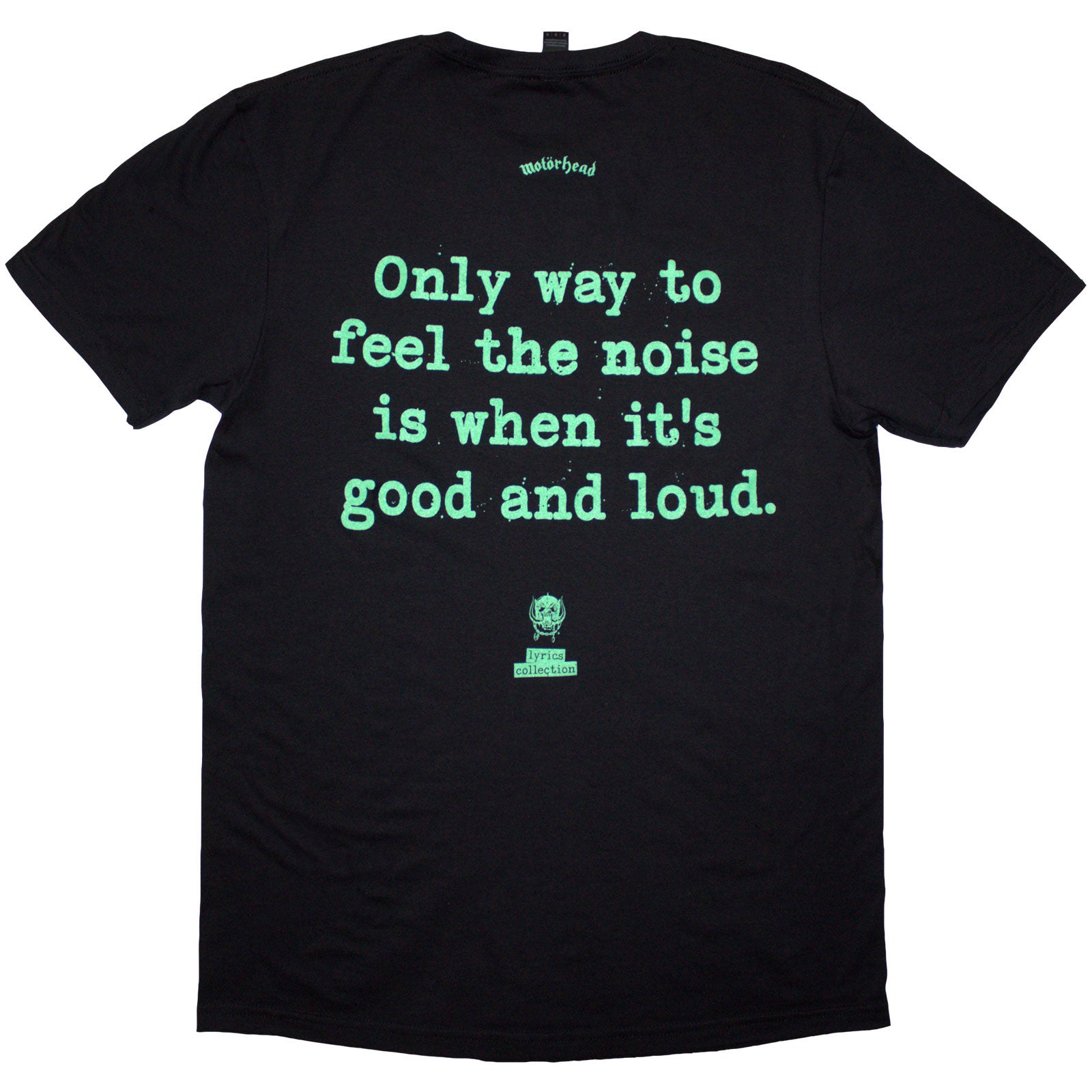 Motorhead Unisex T-Shirt: Overkill Lyric (Black) (Back Print)