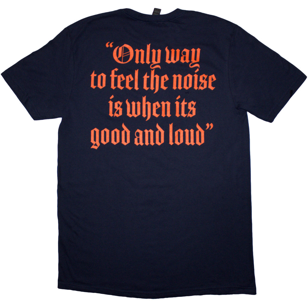 Motorhead Unisex T-Shirt: Good & Loud (Navy Blue) (Back Print)