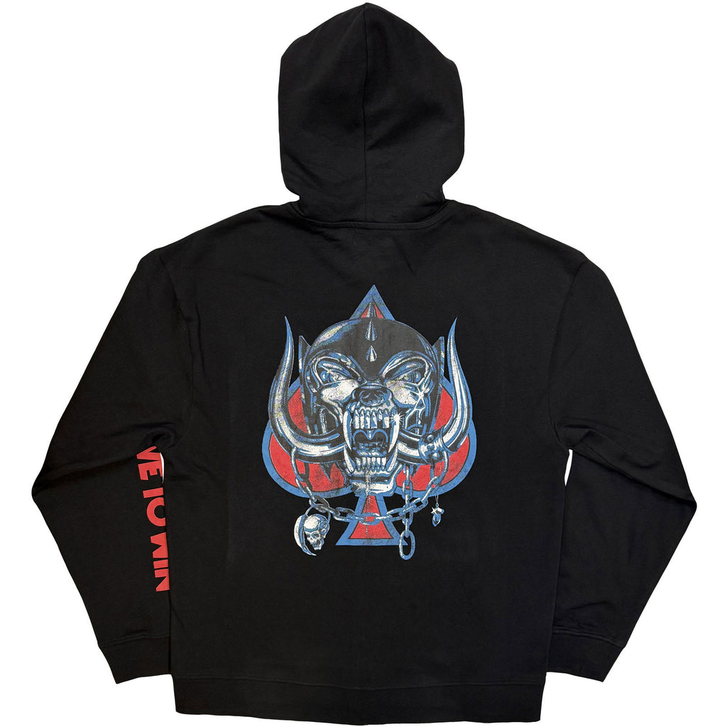 Motorhead Unisex Zipped Hoodie: Live To Win (Black) (Back & Sleeve Print)
