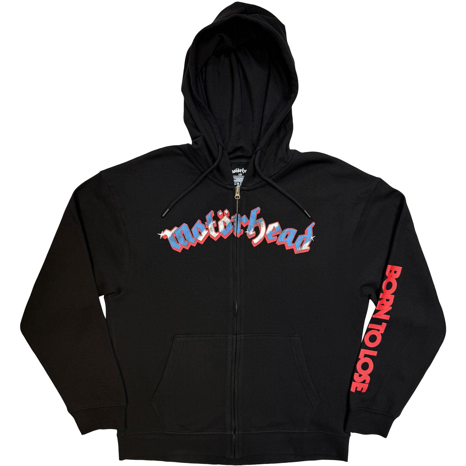 Motorhead Unisex Zipped Hoodie: Live To Win (Black) (Back & Sleeve Print)