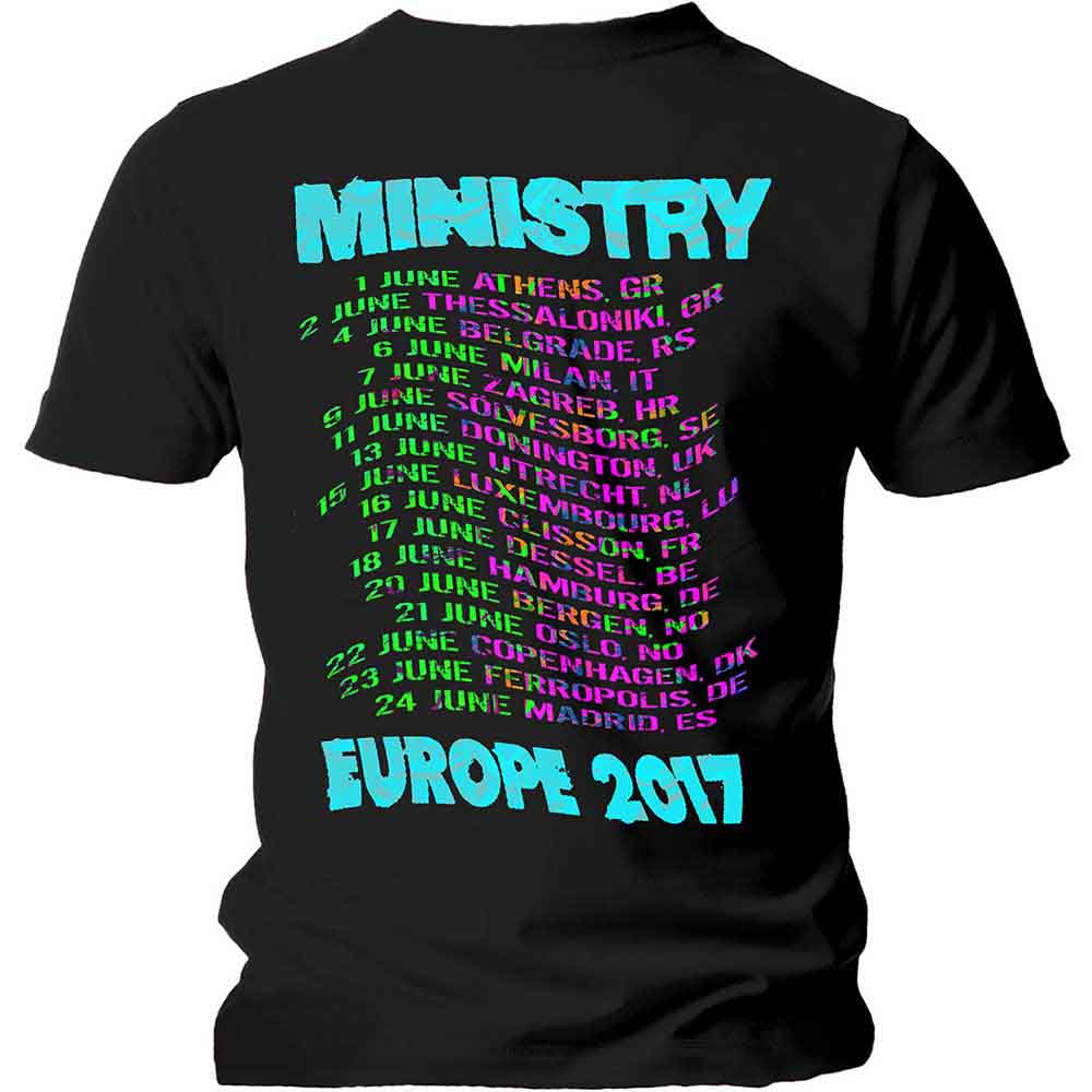 Ministry Unisex T-Shirt: Trippy Al (Black) (Back Print & Ex-Tour)