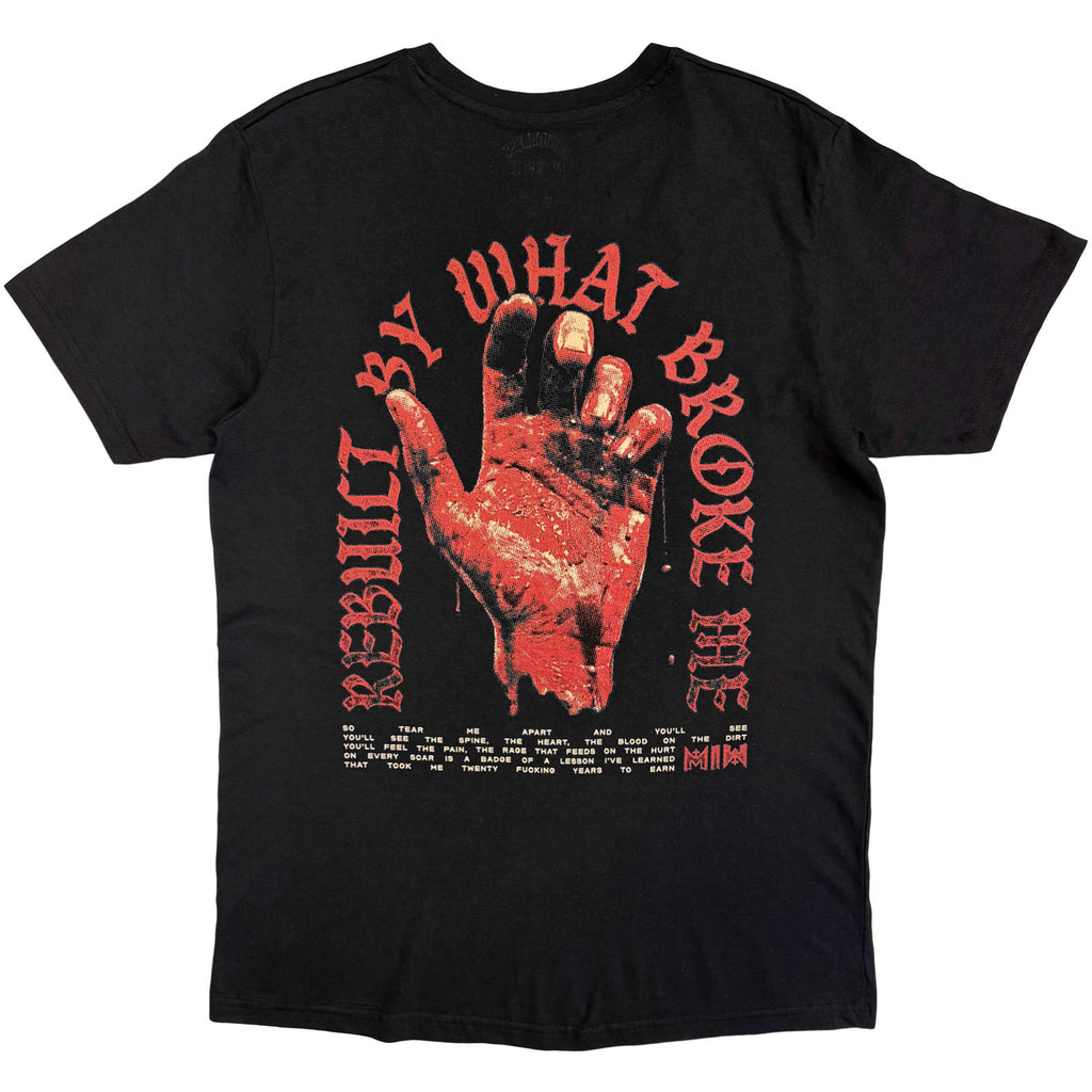 Motionless In White Unisex T-Shirt: Hand (Black) (Back Print)