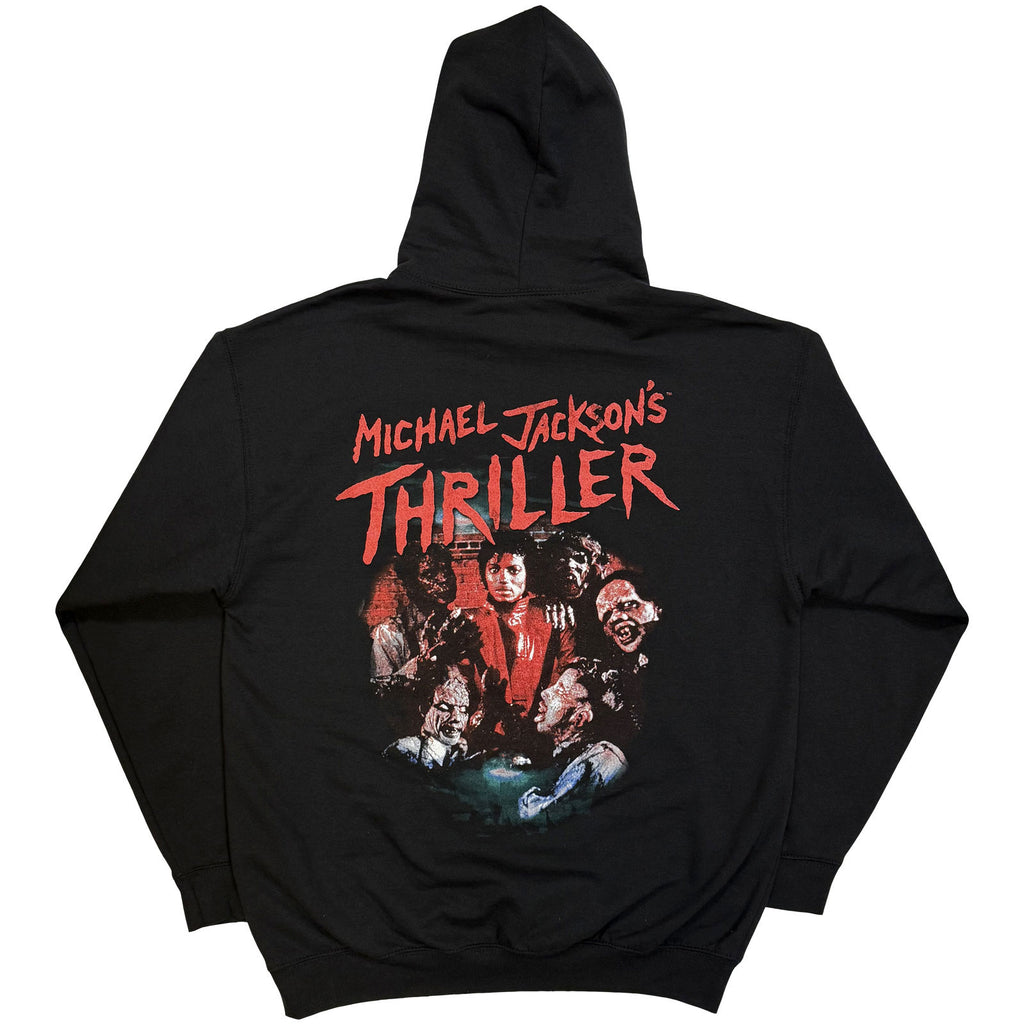 Michael Jackson Unisex Pullover Hoodie: Thriller Zombies (Black) (Back Print)