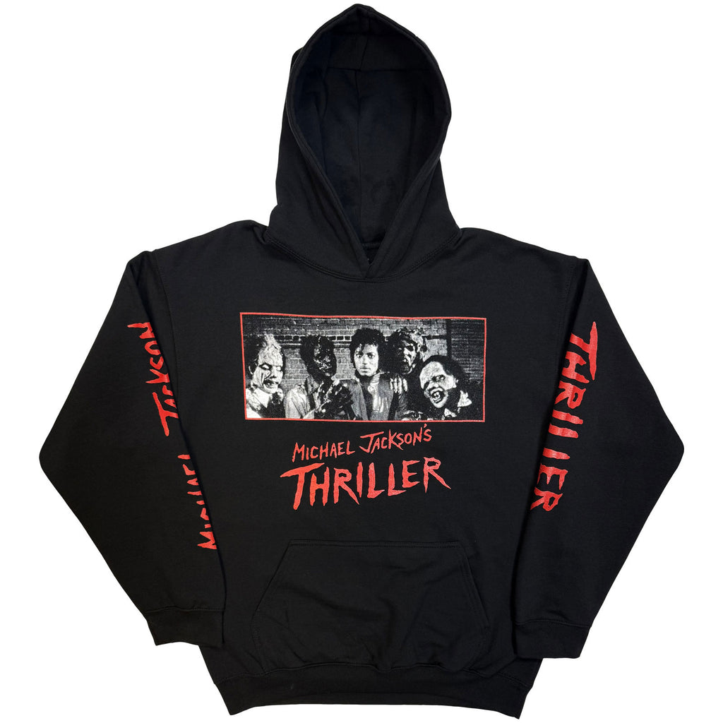 Michael Jackson Unisex Pullover Hoodie: Thriller Zombies (Black) (Back Print)