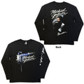 Michael Jackson Unisex Long Sleeve T-Shirt: Thriller / Hat Poses (Black) (Back Print)
