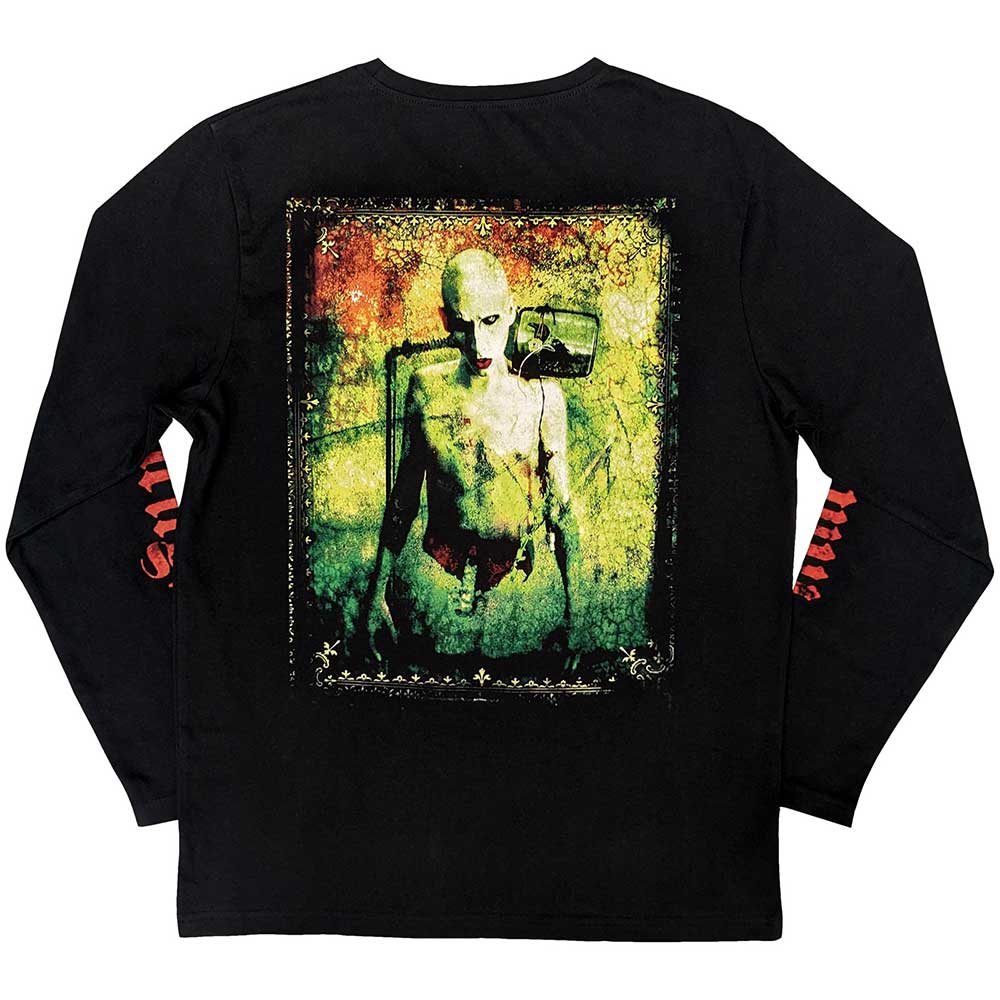 Marilyn Manson Unisex Long Sleeve T-Shirt: Death (Black) (Back & Sleeve Print)