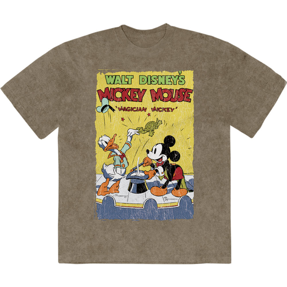 Disney Unisex Stone Wash T-Shirt: Mickey Magician (Green)