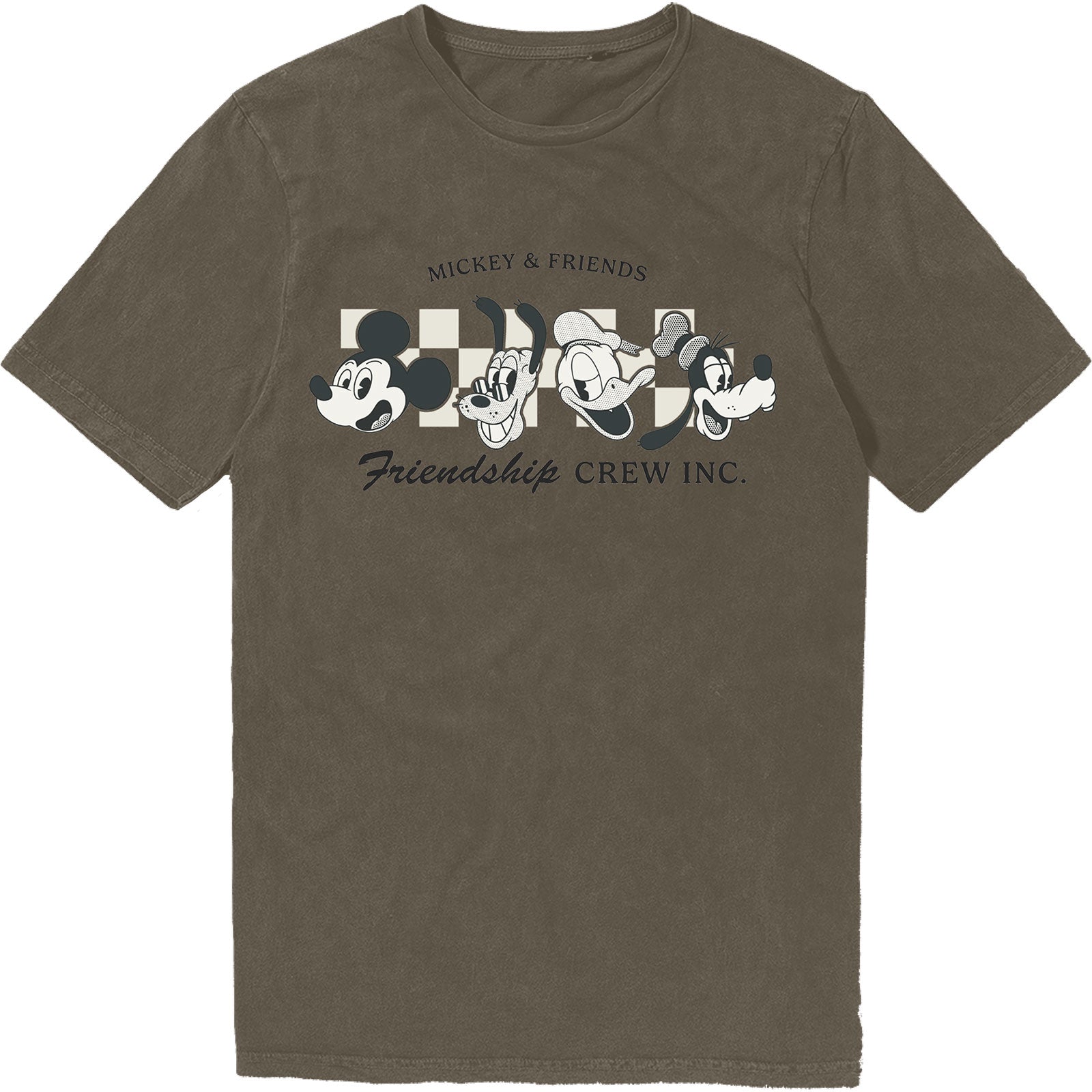 Disney Unisex Stone Wash T-Shirt: MM Friendship Crew Inc (Green)