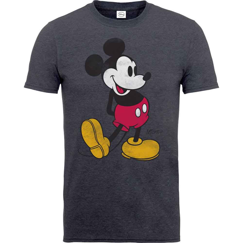 Mickey Mouse Unisex T-Shirt: Vintage (Charcoal Grey)
