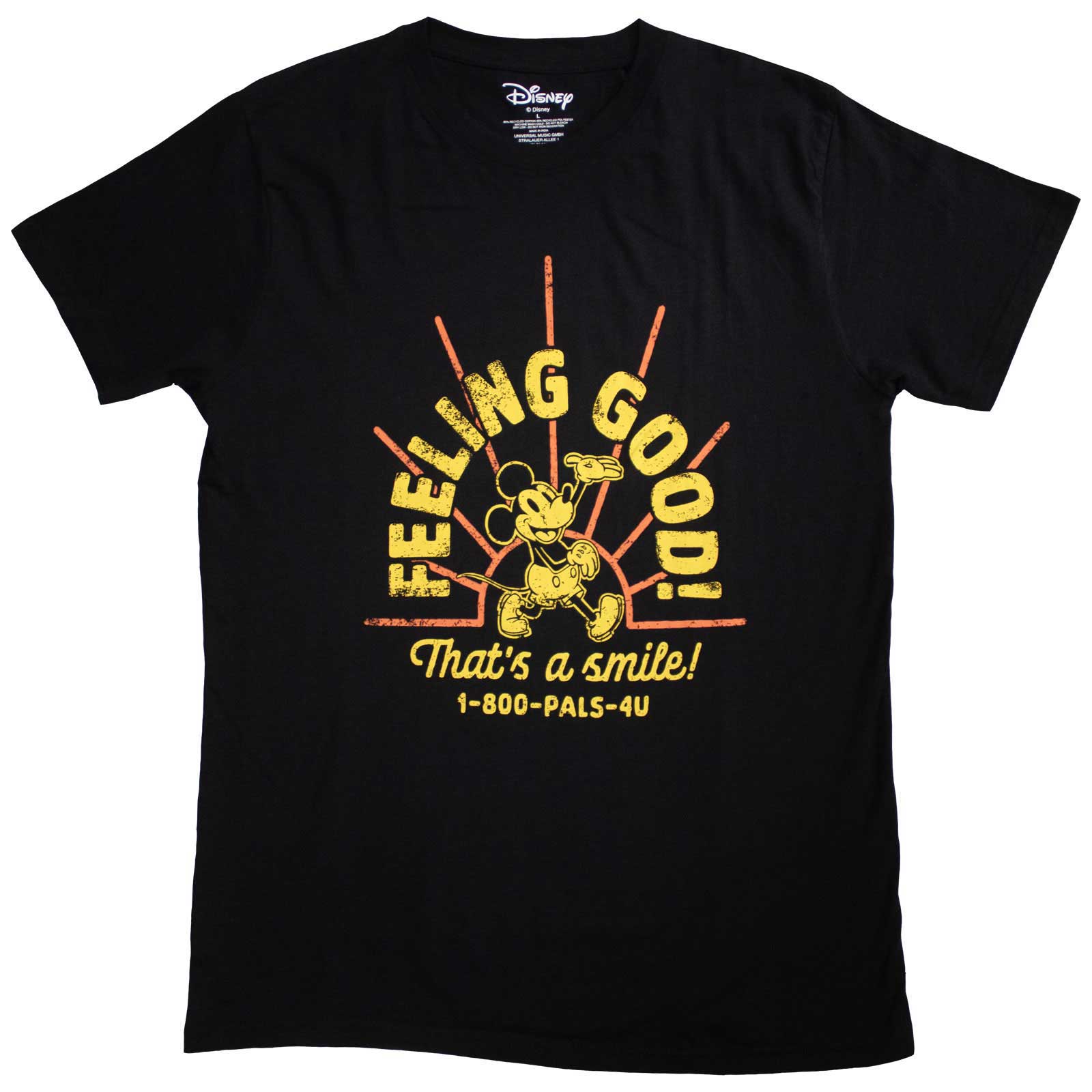 Mickey Mouse Unisex T-Shirt: Feeling Good (Black)