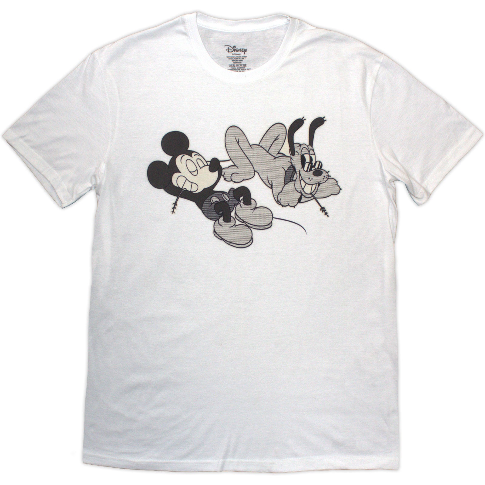 Disney Unisex T-Shirt: Mickey & Pluto Relax (White)
