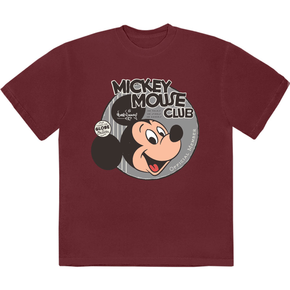 Disney Unisex T-Shirt: Mickey Mouse Club (Maroon Red)
