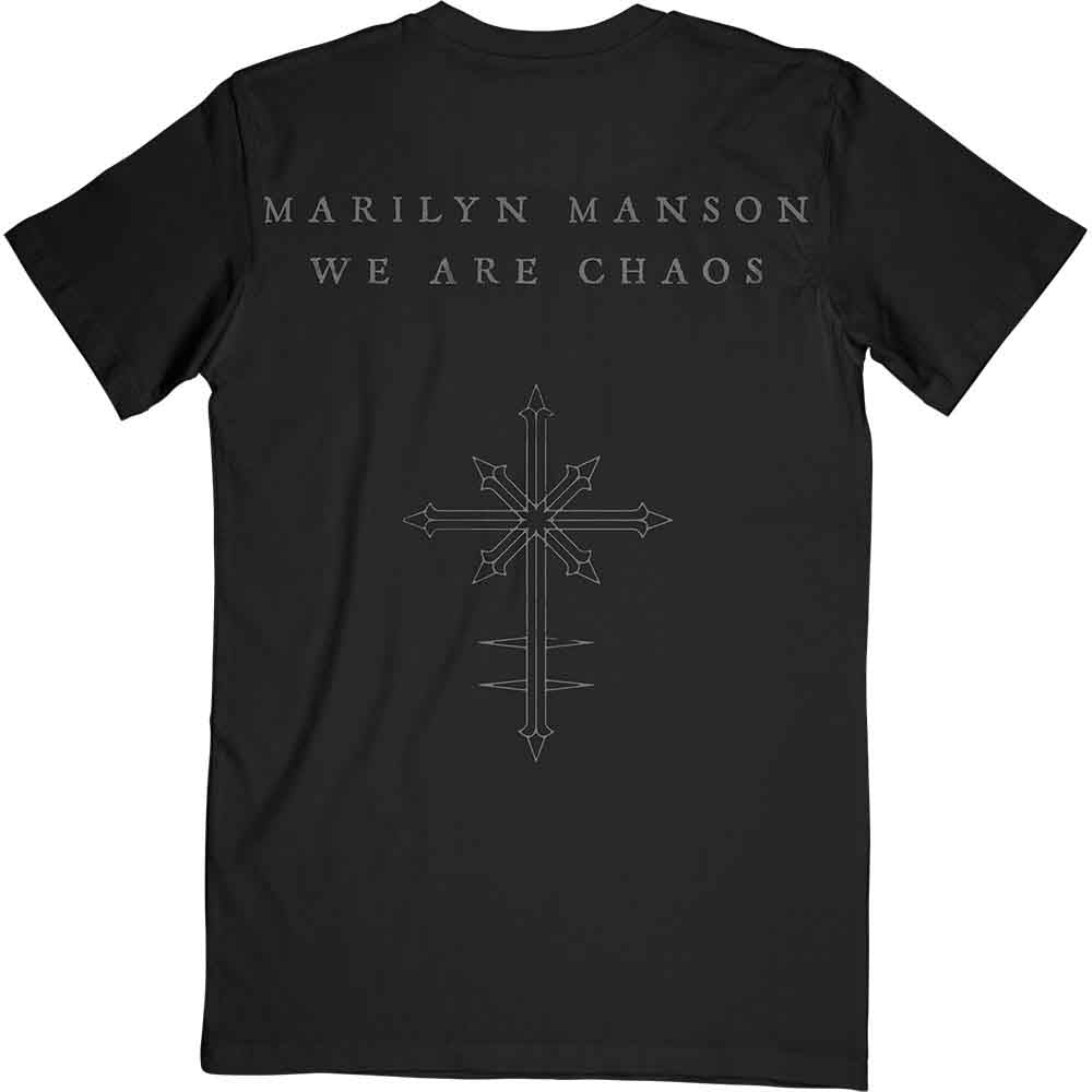Marilyn Manson Unisex T-Shirt: We Are Chaos (Black) (Back Print)
