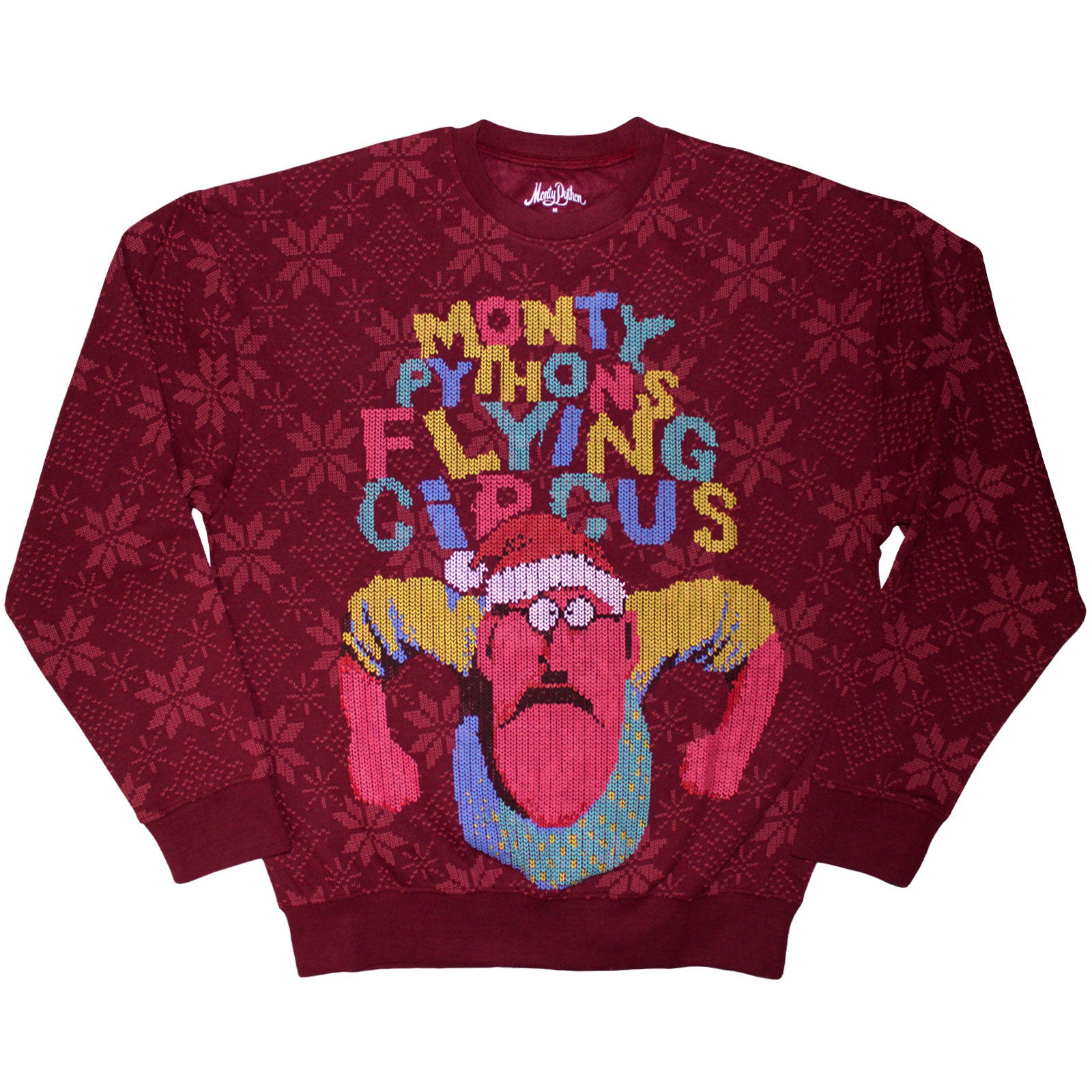 Monty Python Unisex Sweatshirt: Flying Circus Grumpy Man (Maroon Red)