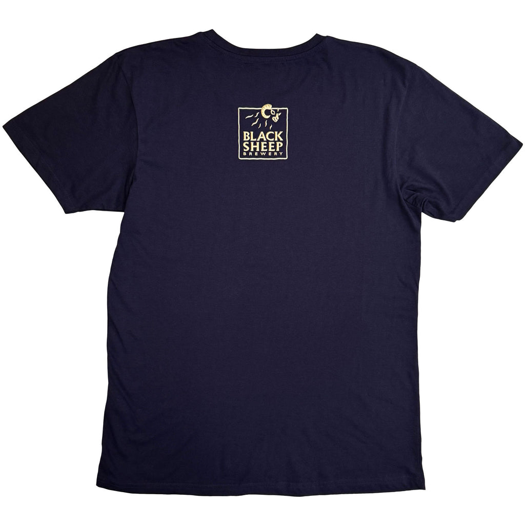 Monty Python Unisex T-Shirt: Holy Grail Golden Ale (Navy Blue) (Back Print)