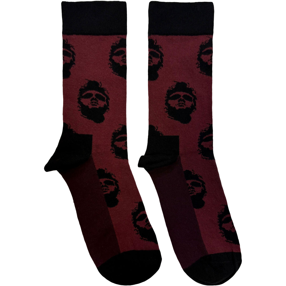 Morrissey Unisex Ankle Socks: Repeat Faces (Maroon) (UK Size 6 - 11)
