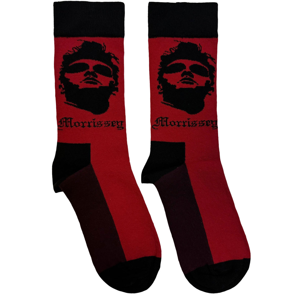 Morrissey Unisex Ankle Socks: Face & Text (Red) (UK Size 6 - 11)