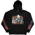 Motley Crue Unisex Pullover Hoodie: Shout At The Devil Vintage Flame (Black) (Sleeve Print)