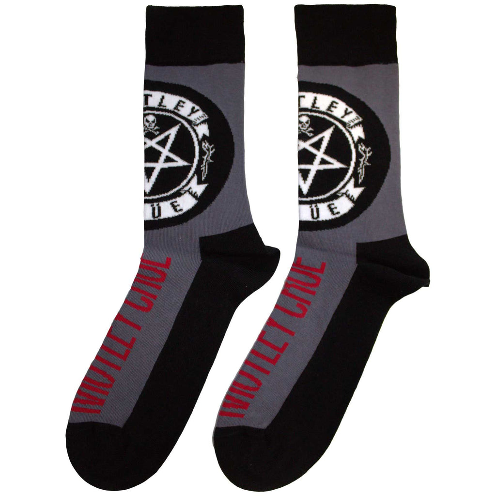 Motley Crue Unisex Ankle Socks: Pentagram Circle (Charcoal Grey) (UK Size 7 - 11)