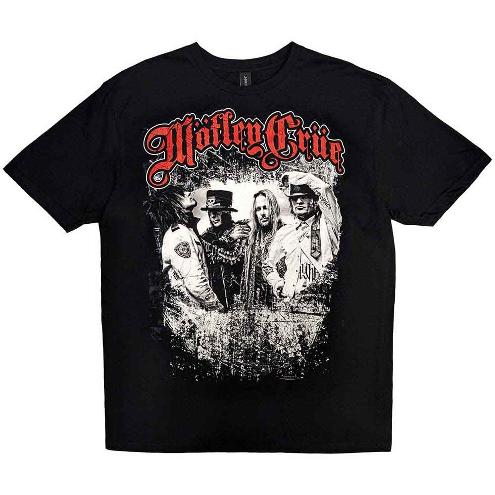 Motley Crue Unisex T-Shirt: Greatest Hits Band Shot (Black)