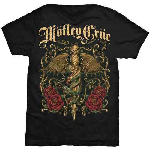 Motley Crue Unisex T-Shirt: Exquisite Dagger (Black)