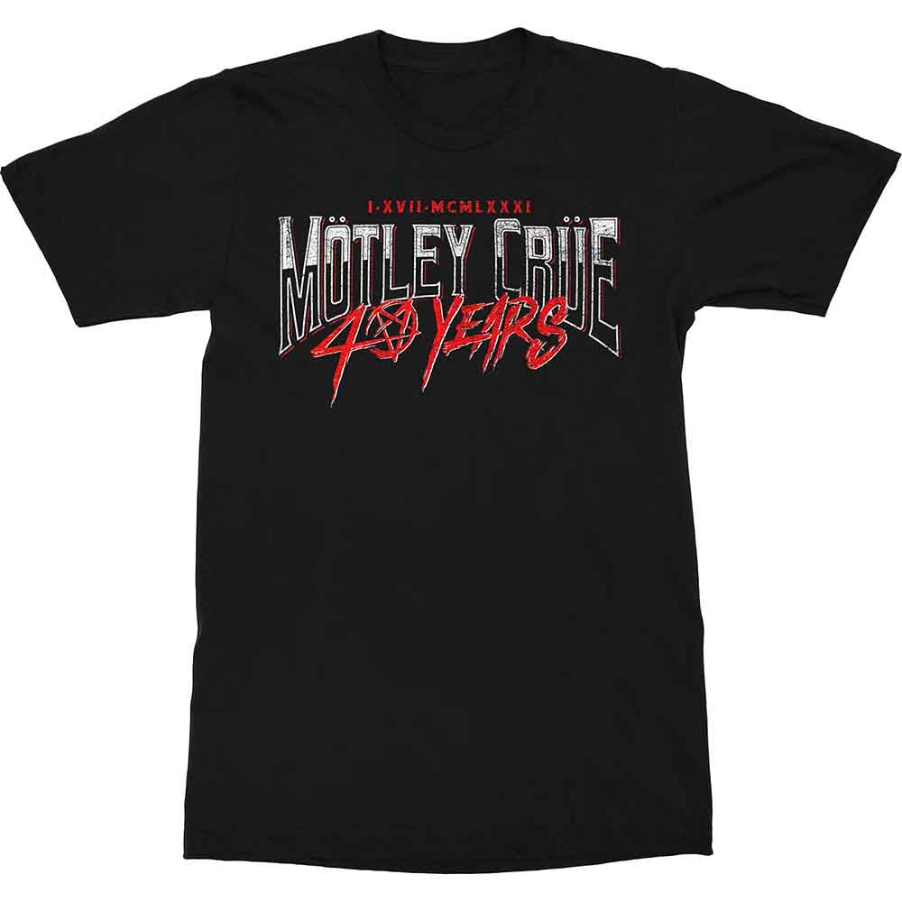Motley Crue Unisex T-Shirt: 40 Years (Black)