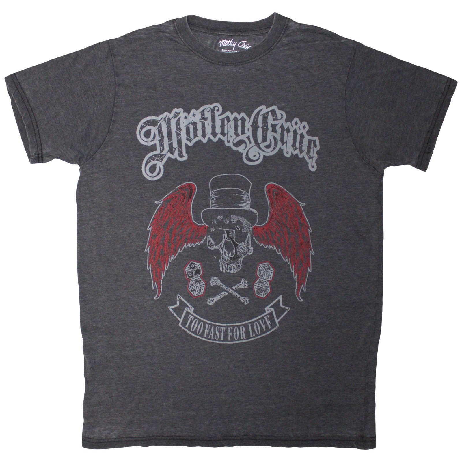 Motley Crue Unisex T-Shirt: Skull Wings (Black) (Wash Collection)