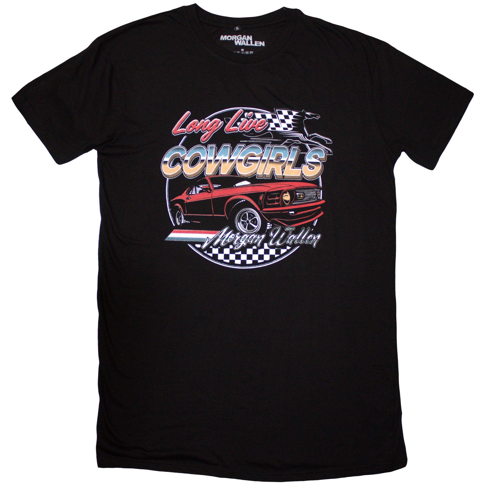 Morgan Wallen Ladies T-Shirt Dress: Cowgirls Car (Black)