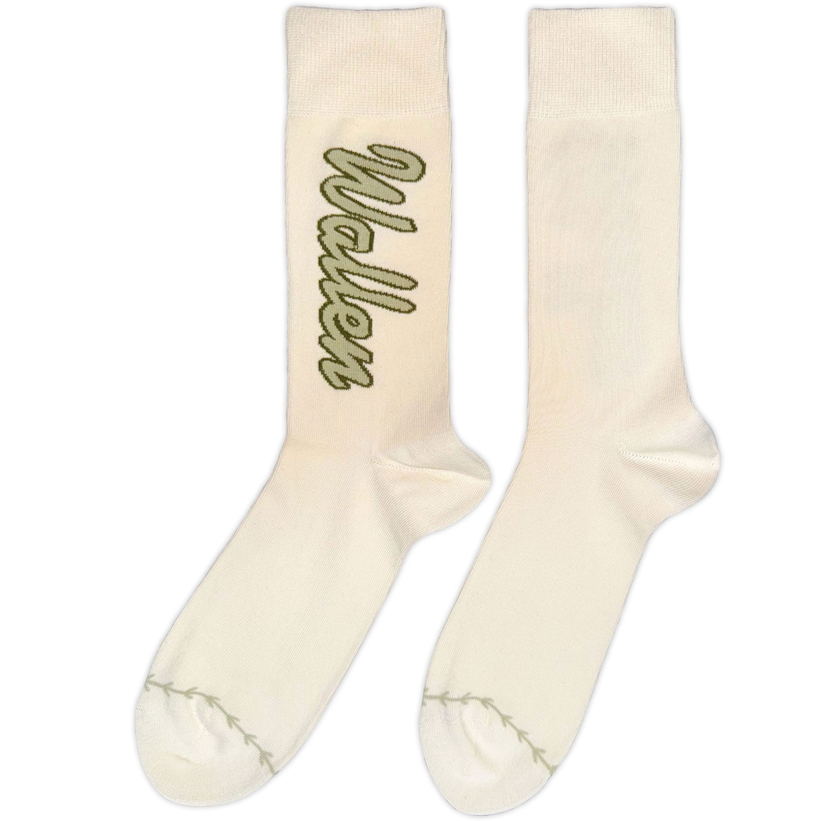 Morgan Wallen Unisex Ankle Socks: Green Logo Baseball (Natural) (UK Size 7 - 11)