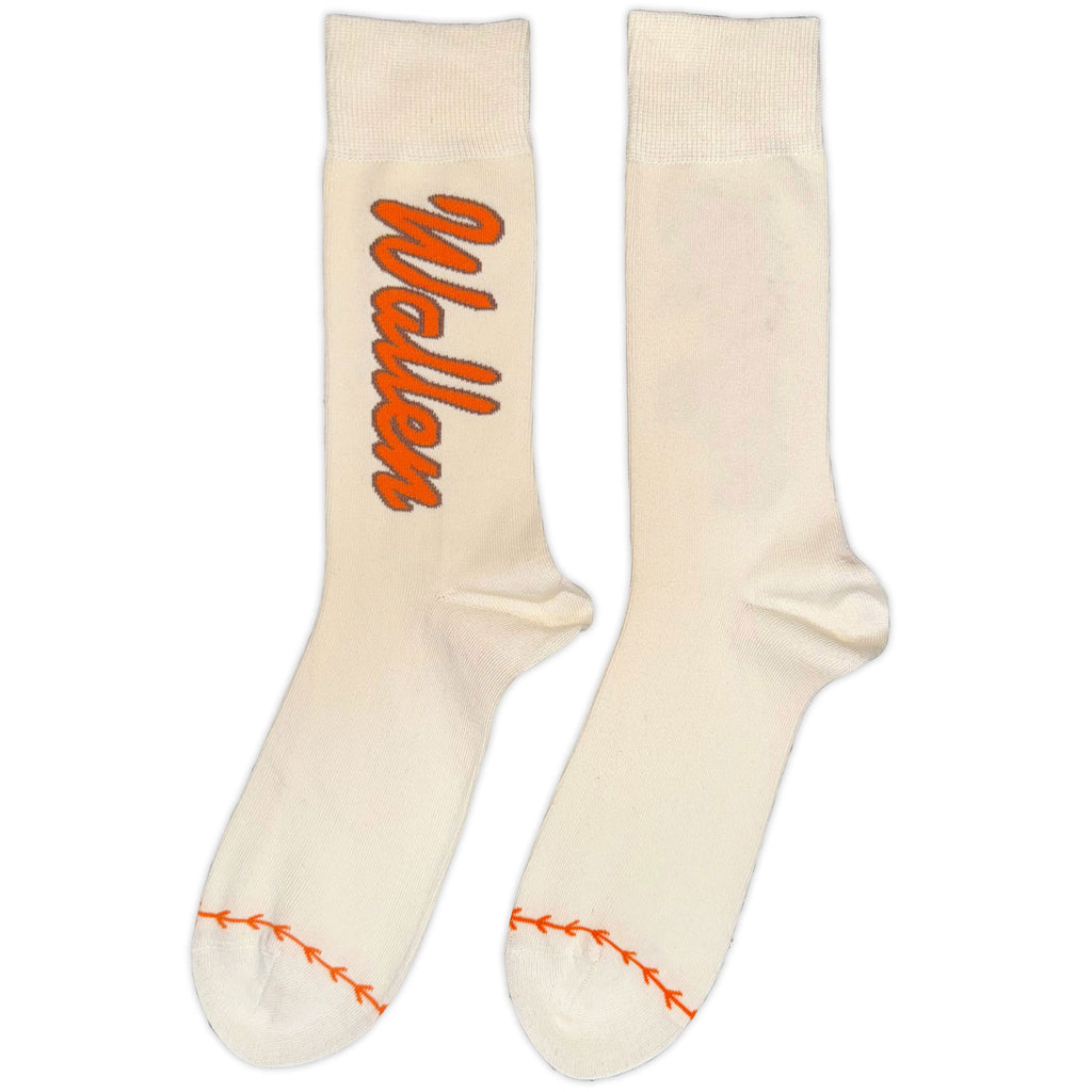 Morgan Wallen Unisex Ankle Socks: Orange Logo Baseball (Natural) (UK Size 7 - 11)