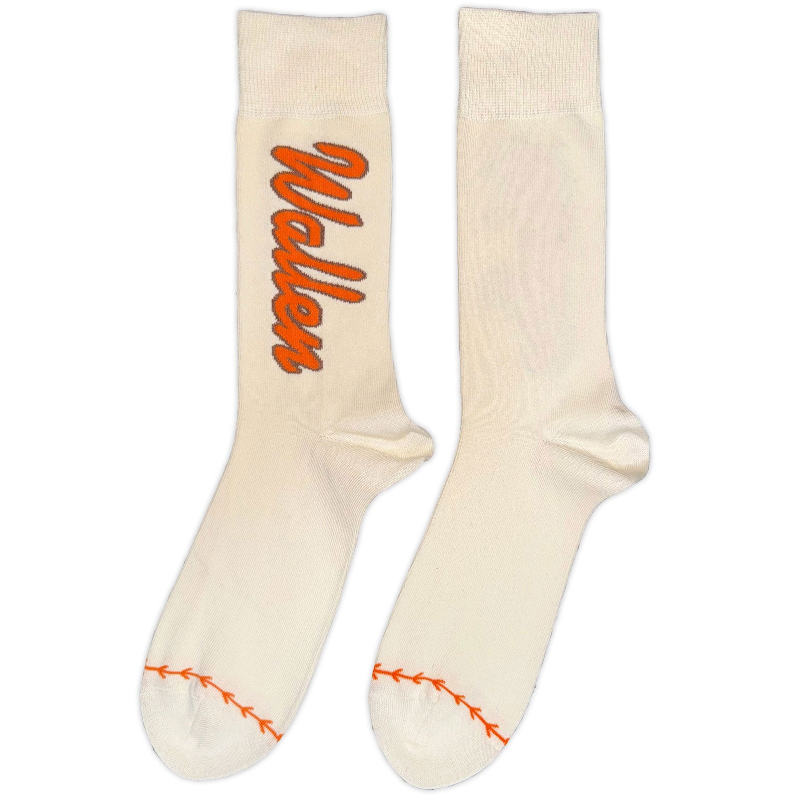 Morgan Wallen Unisex Ankle Socks: Orange Logo Baseball (Natural) (UK Size 7 - 11)