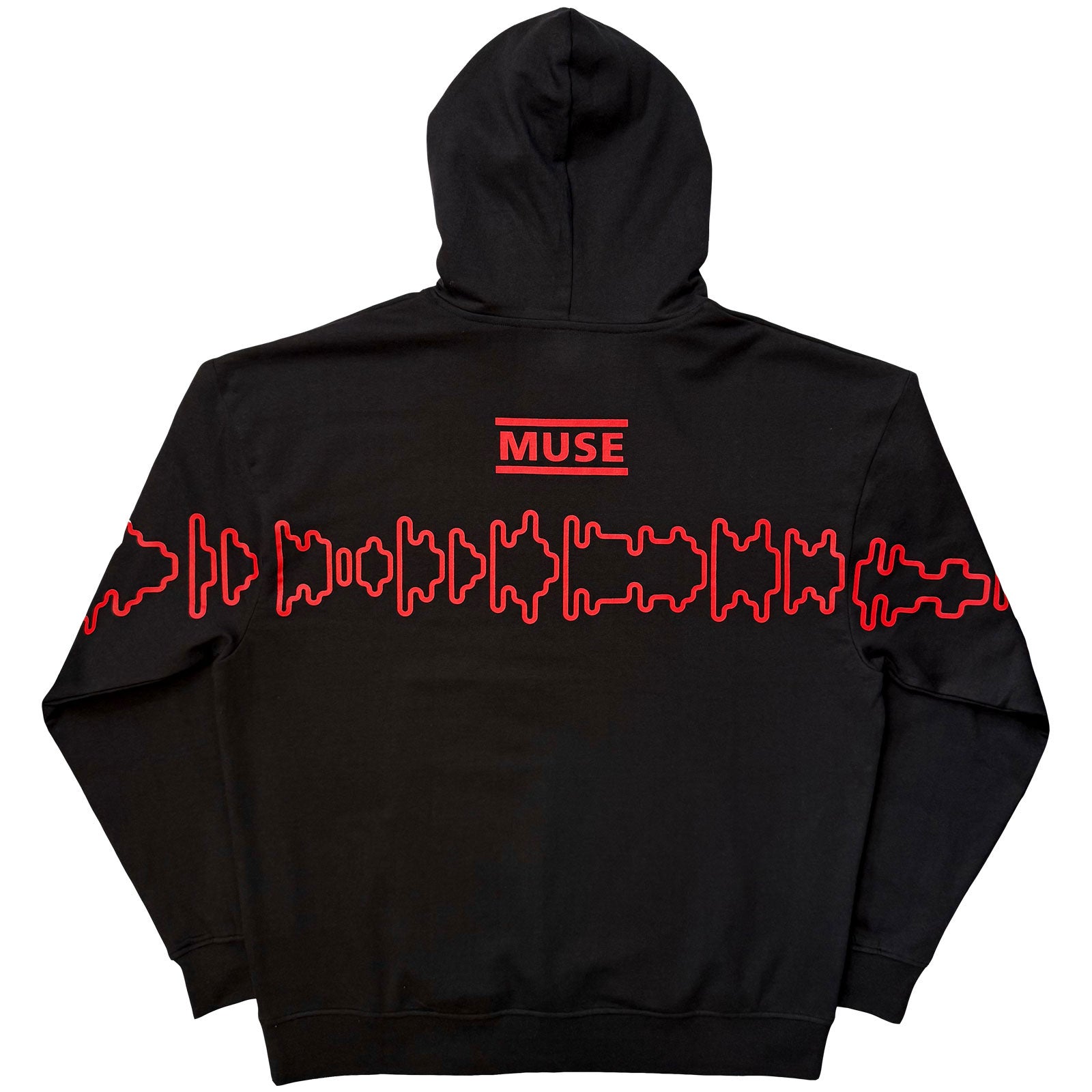 Muse Unisex Pullover Hoodie: The Wow Signal Outlines (Black) (Back Print)
