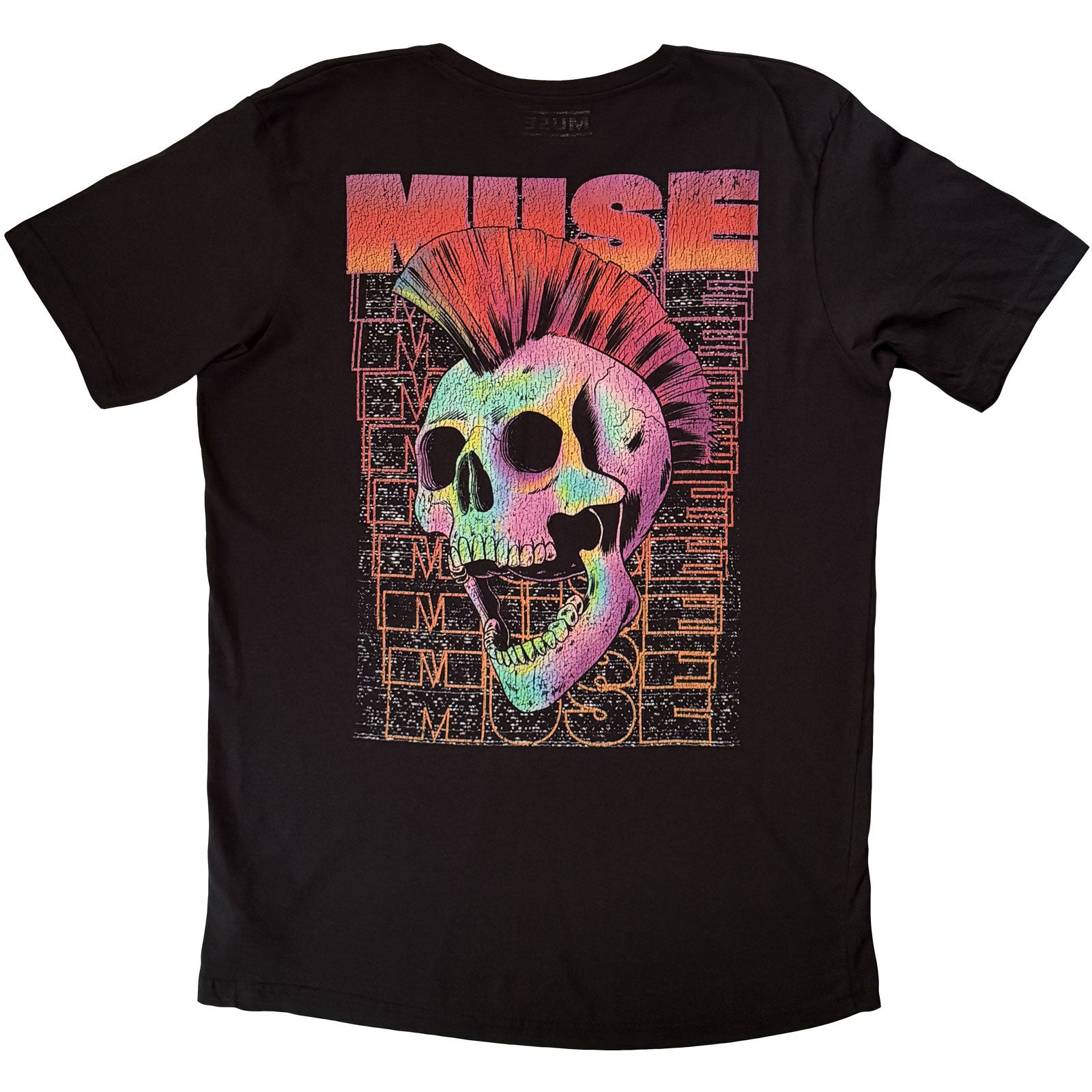 Muse Unisex T-Shirt: Punk Skull (Black) (Back Print)